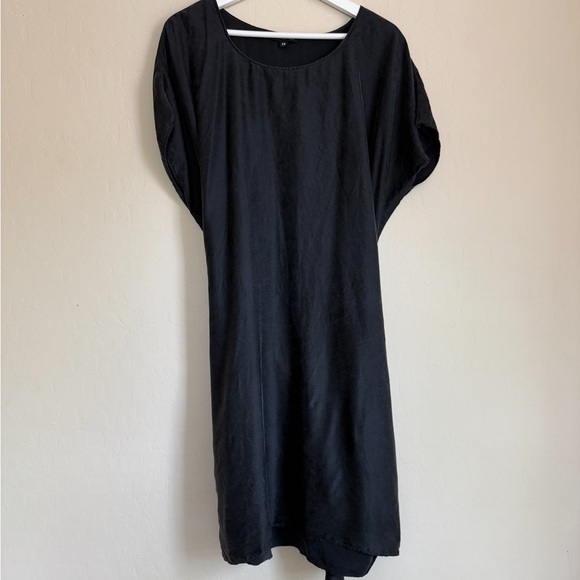Rubin Chapelle Black Silk Bow Tie Back Oversized Dress - Picture 1 of 6